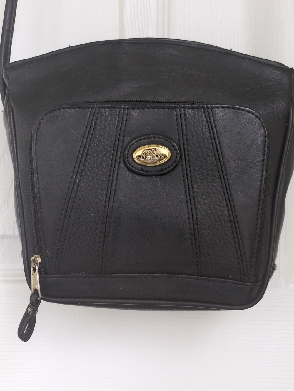 TR Bentley Black Leather Crossbody Bag